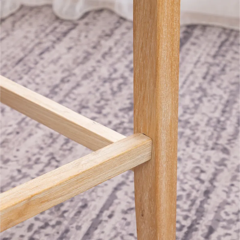 Roundhill Furniture Siena Counter Height Button Tufted Back Solid Wood Stools, Set of 2