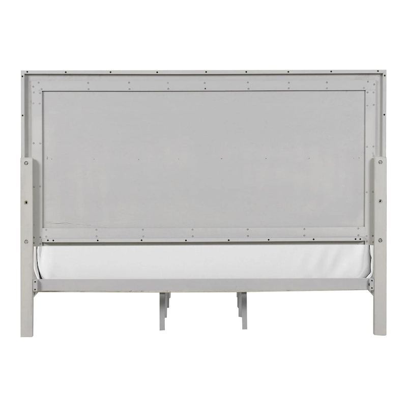 Furniture of America Klasiin Rustic White Wood Panel Bed