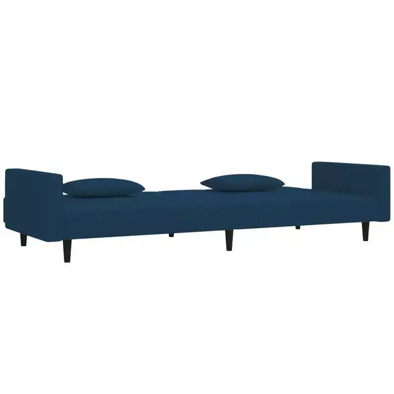 vidaXL 2-Seater Sofa Bed with Two Pillows Black Velvet