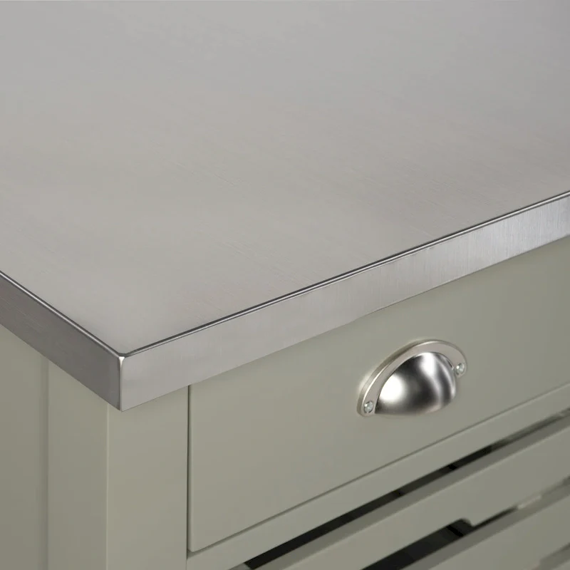 White Squirrel Grey Wood Kitchen Cart