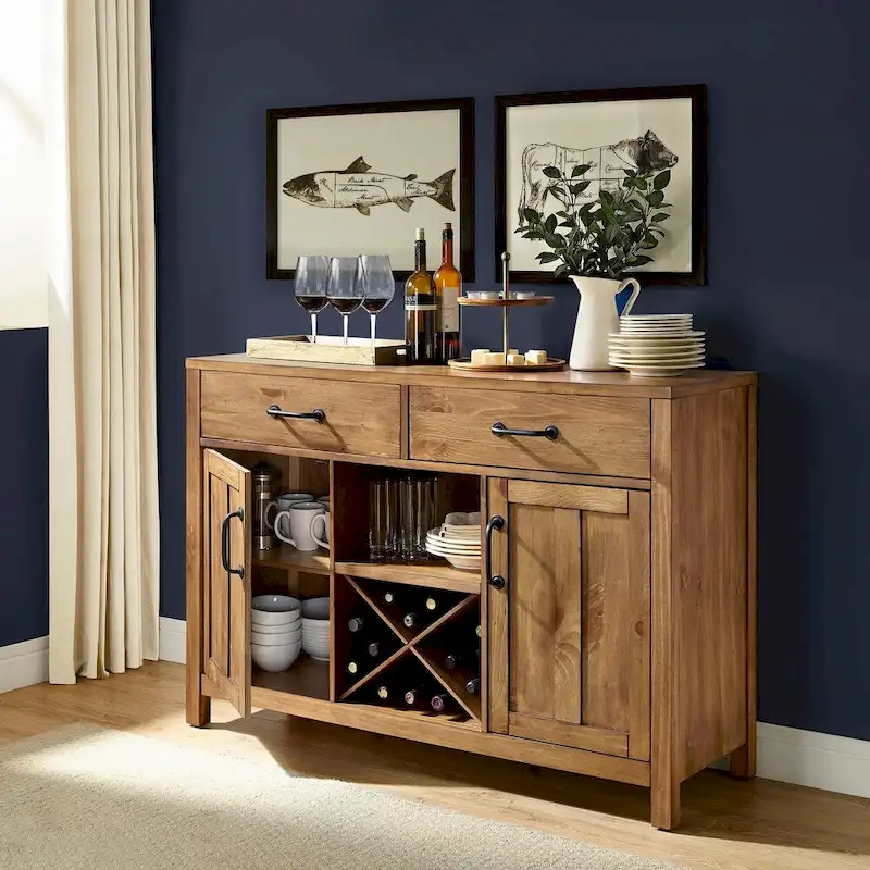 Crosley Roots Natural Finish Buffet - 52  W x 18  D x 36  H