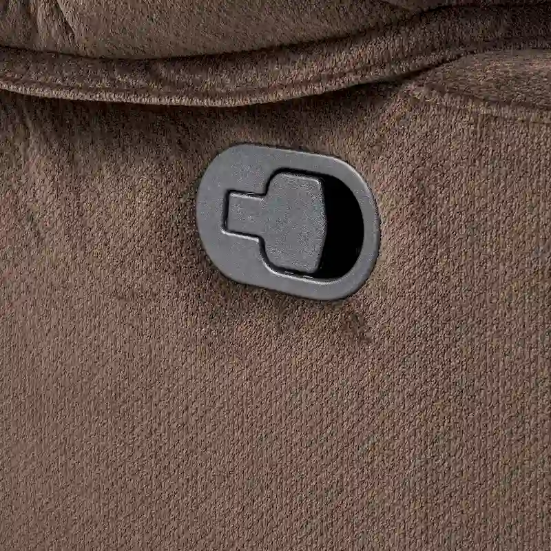 Roomfitters Luxurious Manual Recliner Chair in Chocolate with Skin-Friendly Fabric and Dual Cup Holders