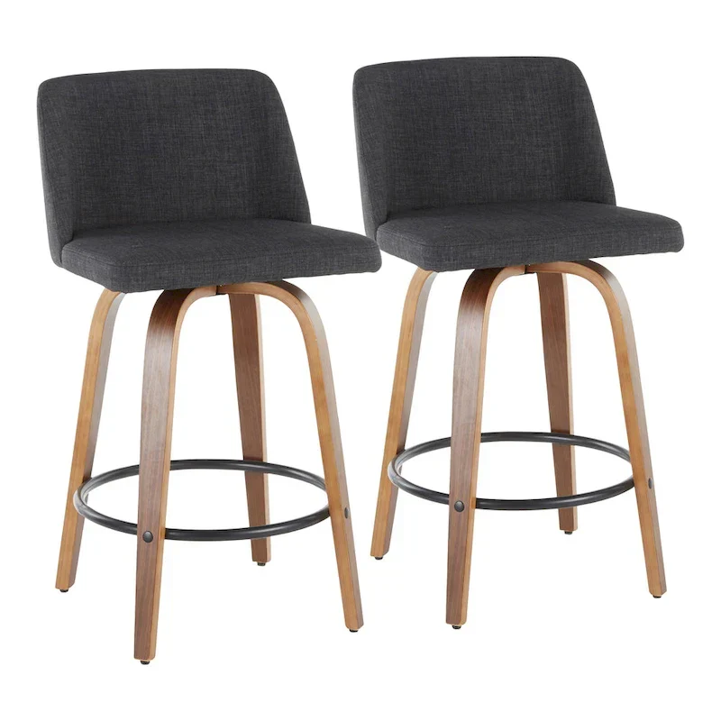 Carson Carrington Vallberga 26 Counter Stool with Black Round Footrest (Set of 2)