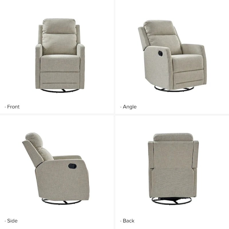 Diana Modern Polyester 360-degree Swivel Rocker Recliner by HULALA HOME
