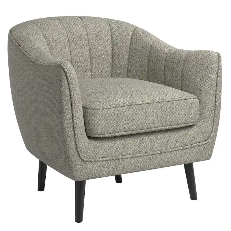 Mid-Century Channel-Tufted Accent Chair with Removable Cushion Cover