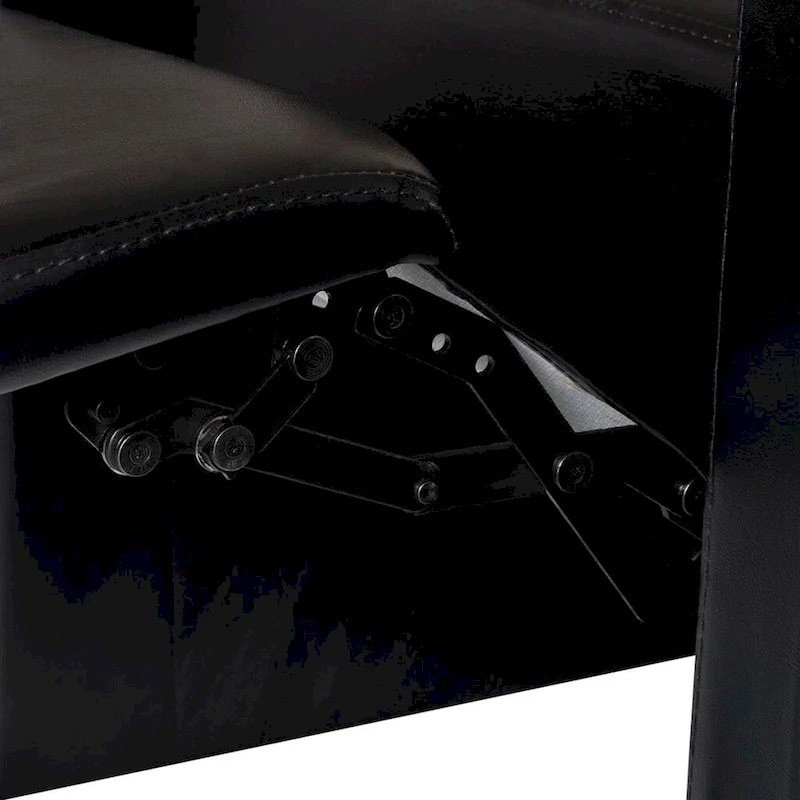 vidaXL 3-Seater Home Theater Recliner Sofa Black Faux Leather - 89.4  x 33.5  x 40.6