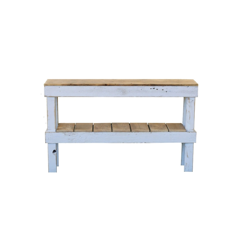 White Combo Double Tier Console