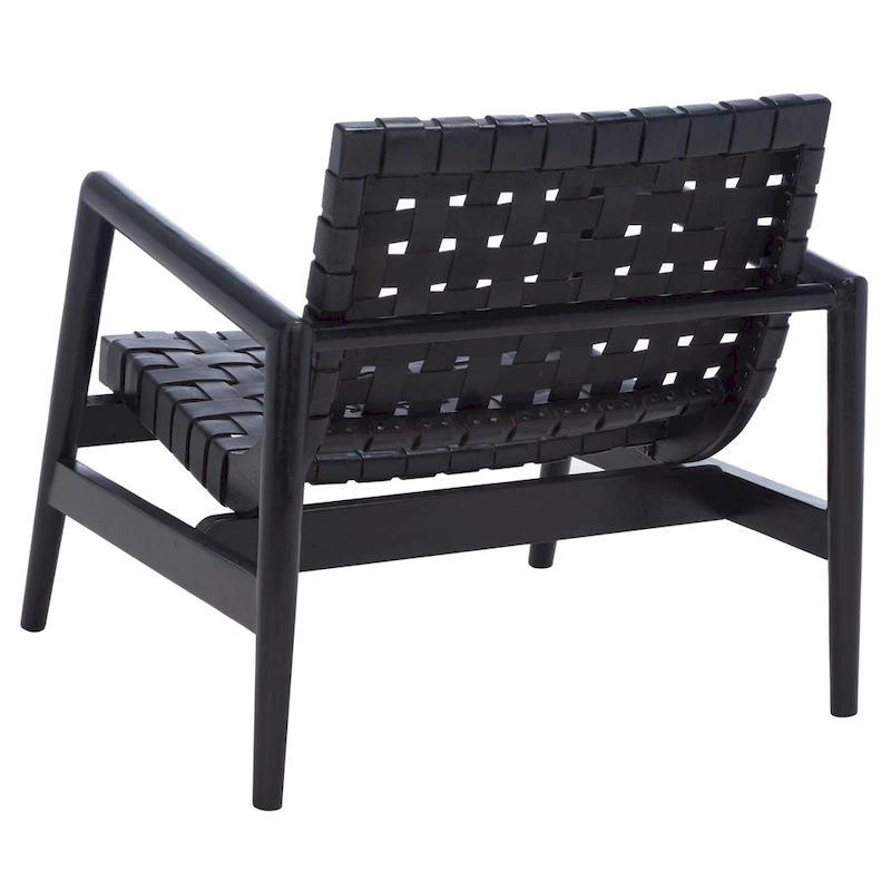 SAFAVIEH Vena Leather Woven Accent Chair - 30 W x 28 D x 28 H - 30Wx28Dx28H