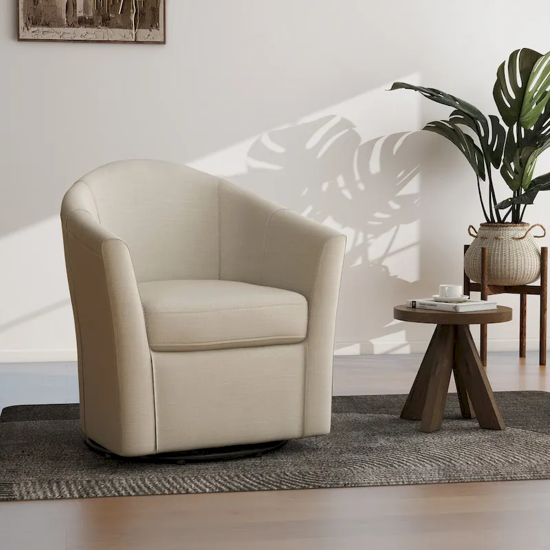 Swivel Accent Chair with Metal Base - 30.7W x 29.9H x 27.5D