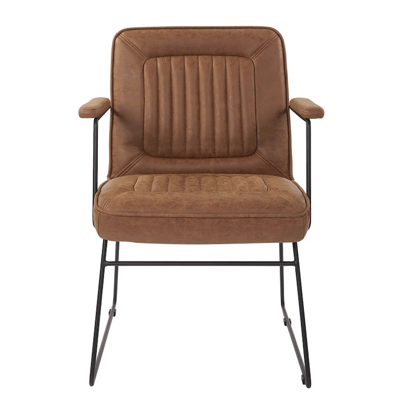 Teigen Faux Leather Chair with Sled Base