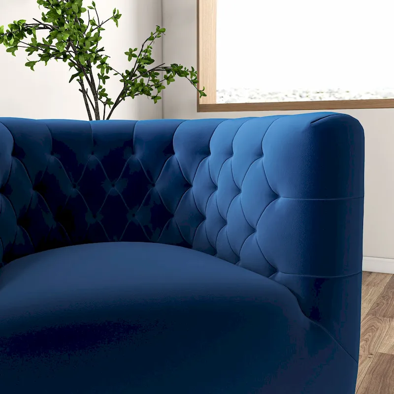 Mid-Century Modern Furniture Comfy Velvet Swivel Accent Chair