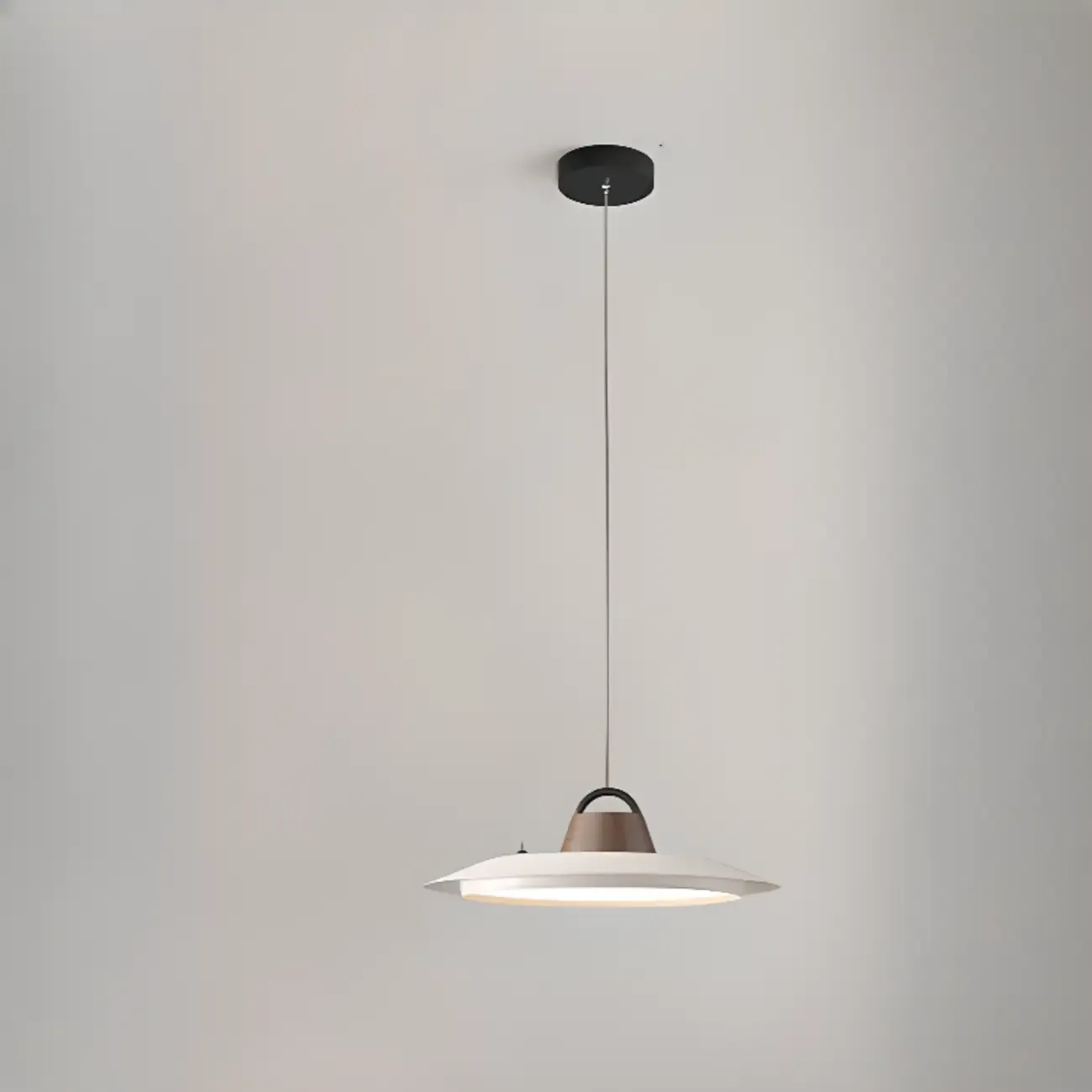 White Barn Metal Walnut Dimmable Hanging LED Pendant Light