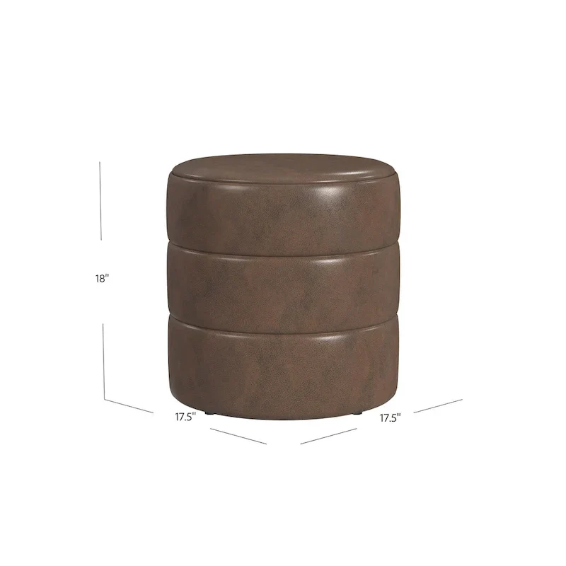 HomePop Upholstered Round Ottoman
