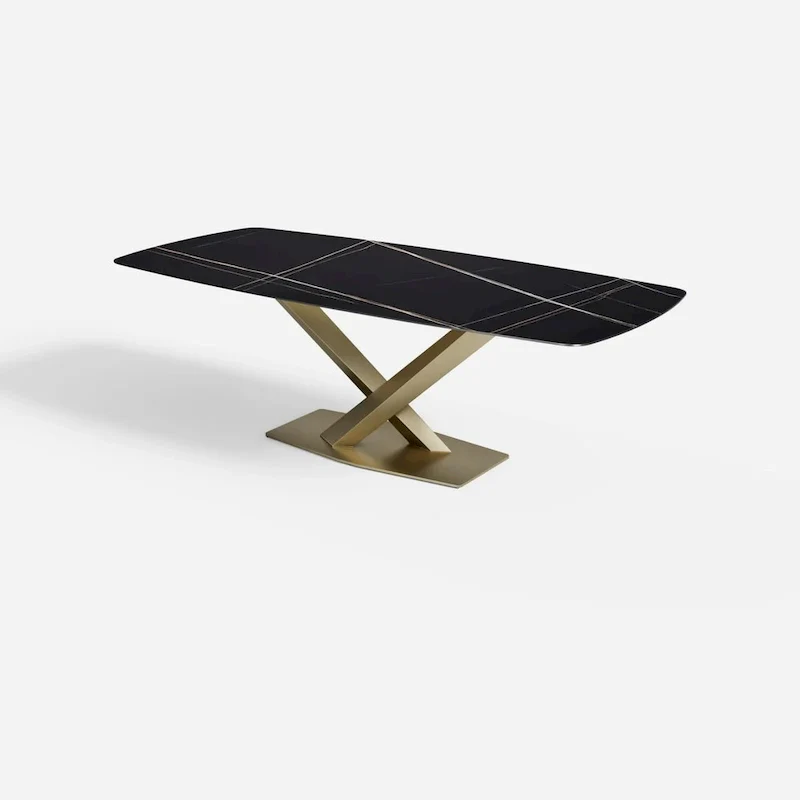 Modern Black Marble Dining Table Rectangular Table