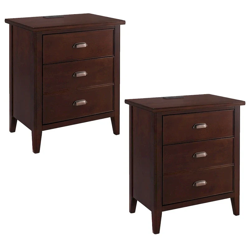 Laurent 3 Drawer Nightstand Set of 2