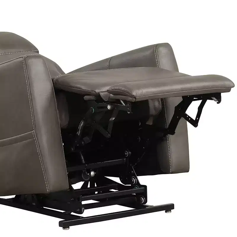 HOMES: Inside + Out Hilltop Leatherette Powered Recliner Lift Chair with Zone Heating and Patented Headrest System Gray
