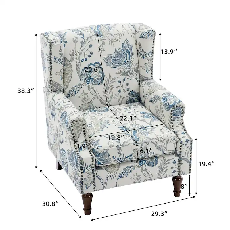 Upholstered Accent Chair Nailhead Trim Arm Chair