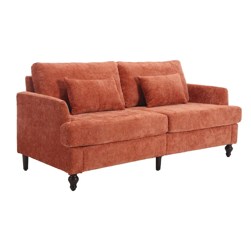 Modern Chenille Fabric Loveseat, 2-Seat Upholstered Loveseat Sofa