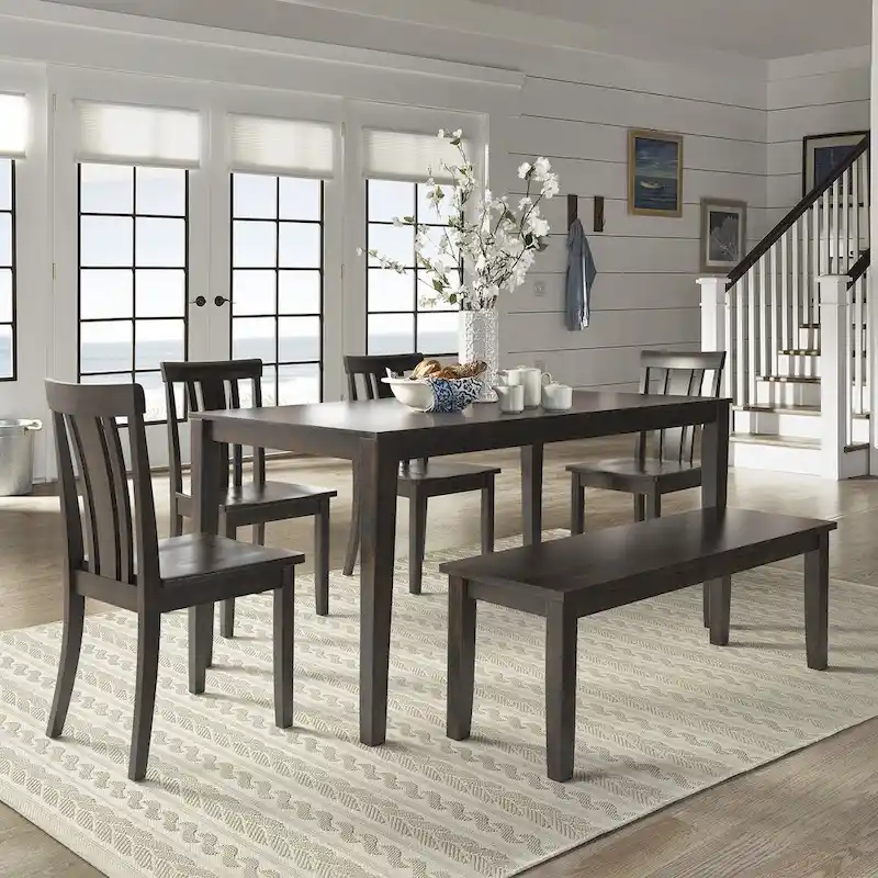 Wilmington II 60-Inch Rectangular Antique Black Dining Set by iNSPIRE Q Classic