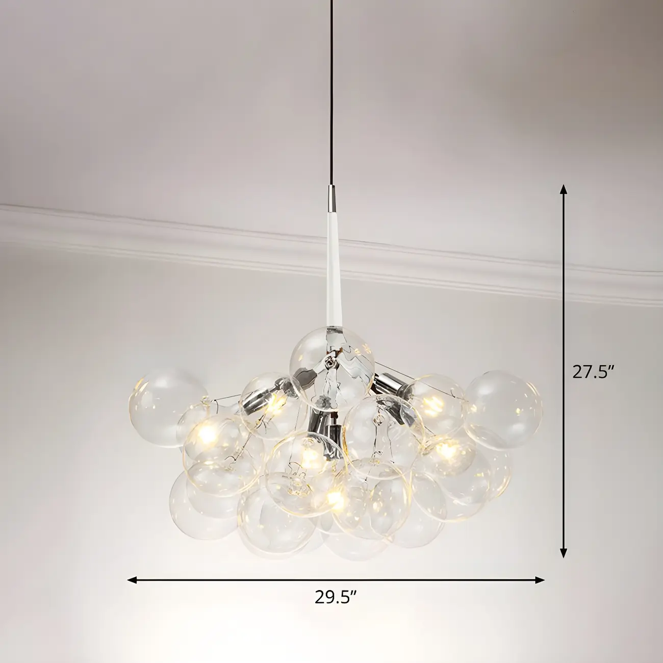 Modern Clear Bubble Glass Sphere Chandelier