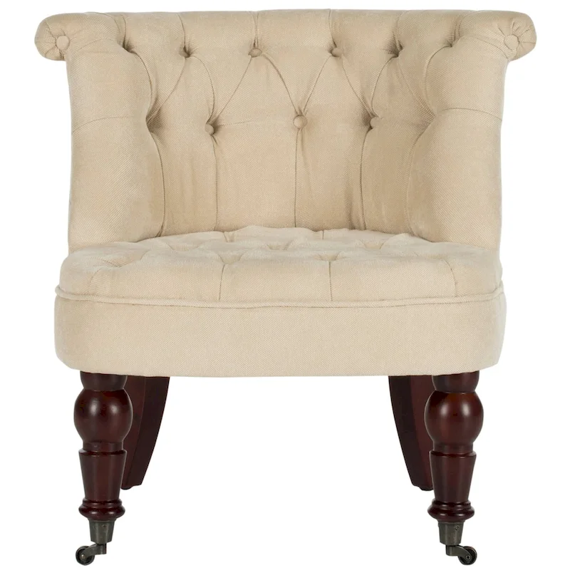 SAFAVIEH Shanell Natural Cream Tufted Chair - 26.4 x 24.2 x 27