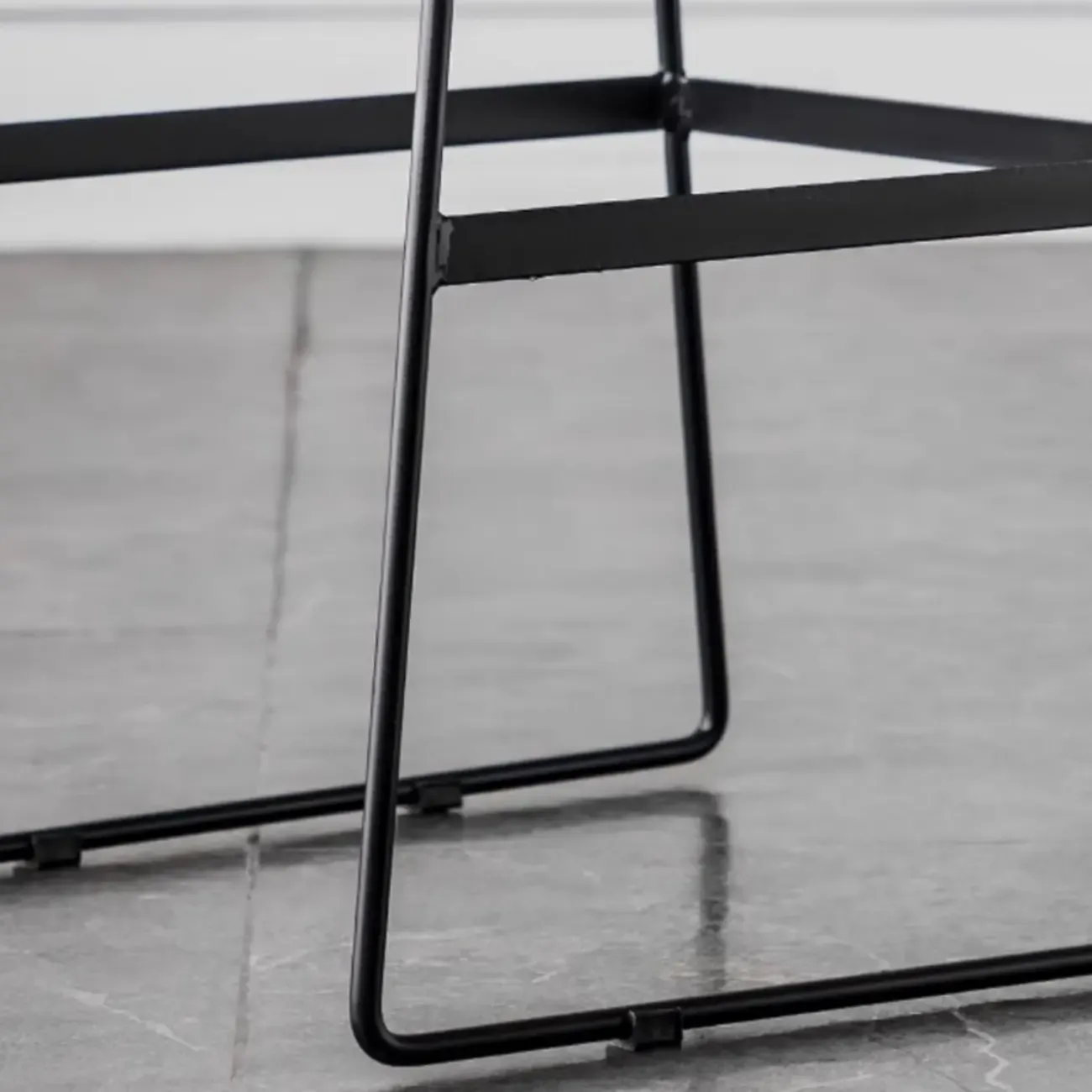 Modern Upholstered Low Back Metal Sled Bar Stools