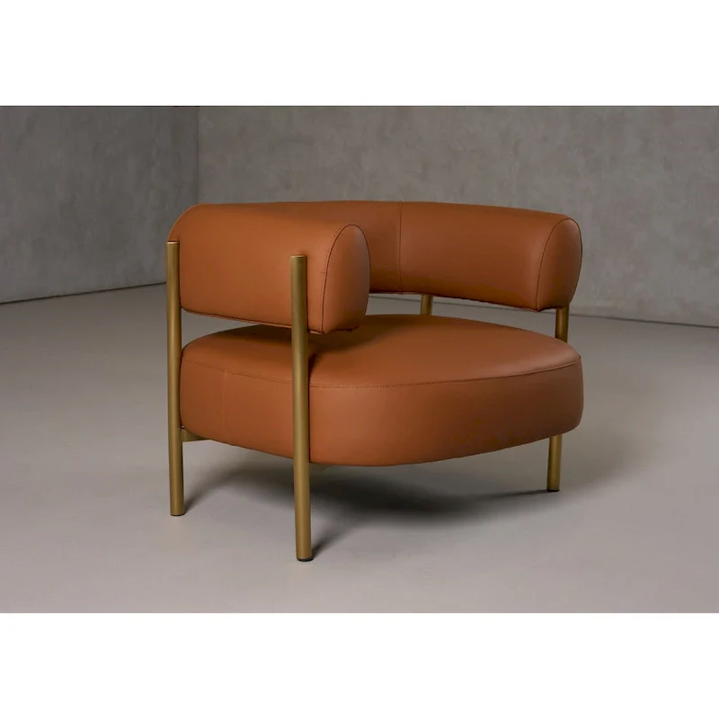 Modrest Ozona Modern Rust Leather Accent Chair