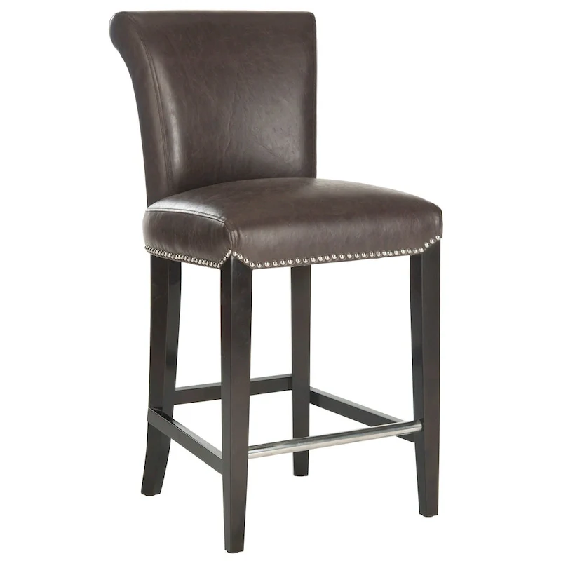 Black Faux Leather 23-inch Counter Stool - 18.7 W x 23 D x 36.4 H - 19Wx23Dx36H