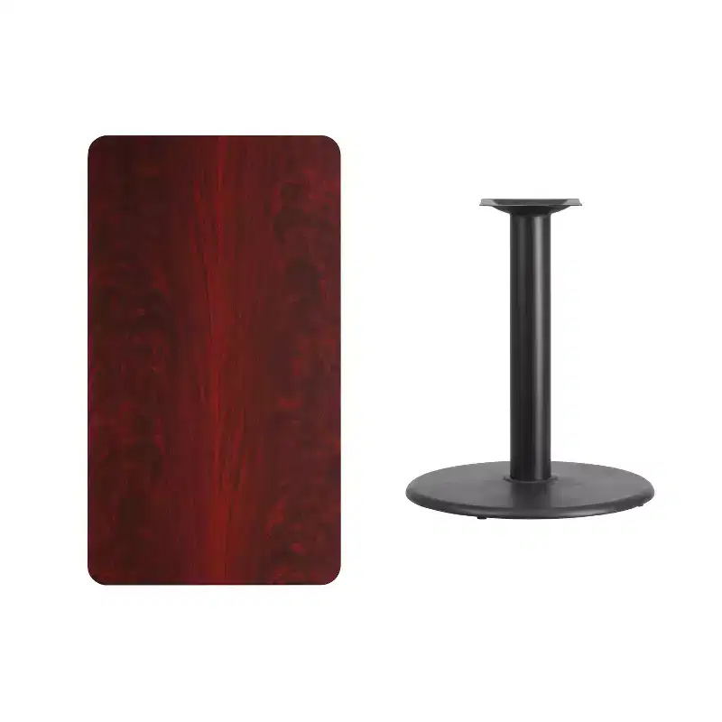 Emma and Oliver 24x42 Rectangular Laminate Table with 24 Round Table Base