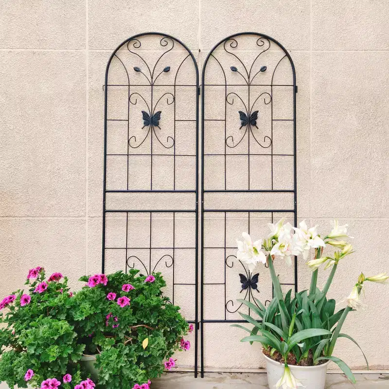 2-Pack 71x19.7in Metal Garden Trellis - Rustproof, Black, for Outdoor Climbing Plants & Flowers