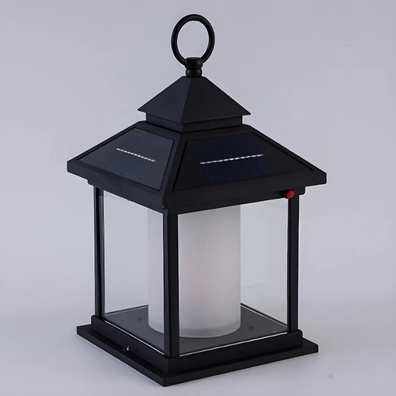 Metal House-Shape Post Cap Light with Handle and Switch