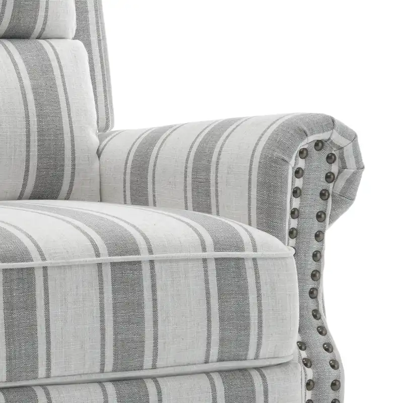 Nail-head Padded Seat Pushback Recliner Chair