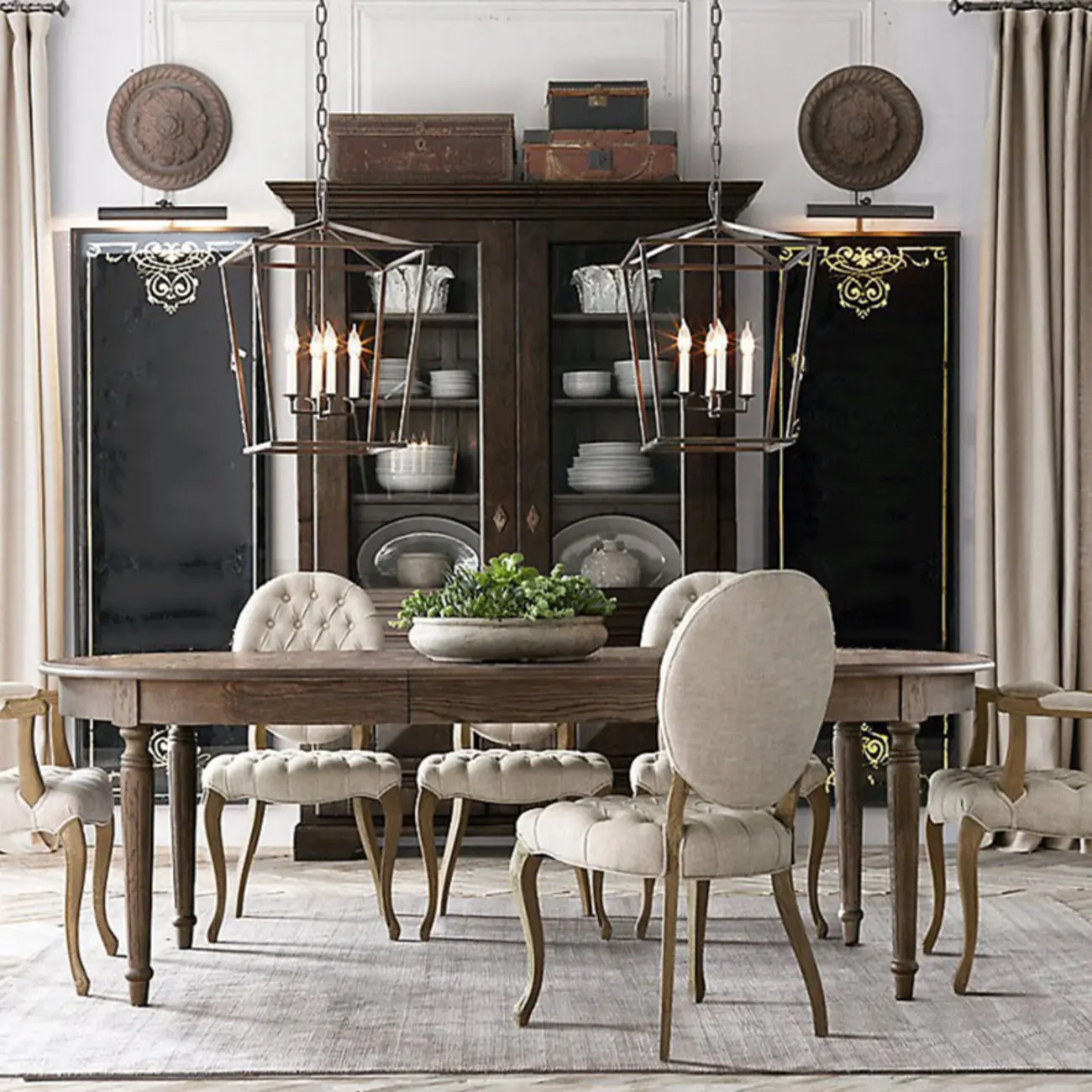 Industrial Adjustable Metal Lantern Caged Candelabra Chandelier