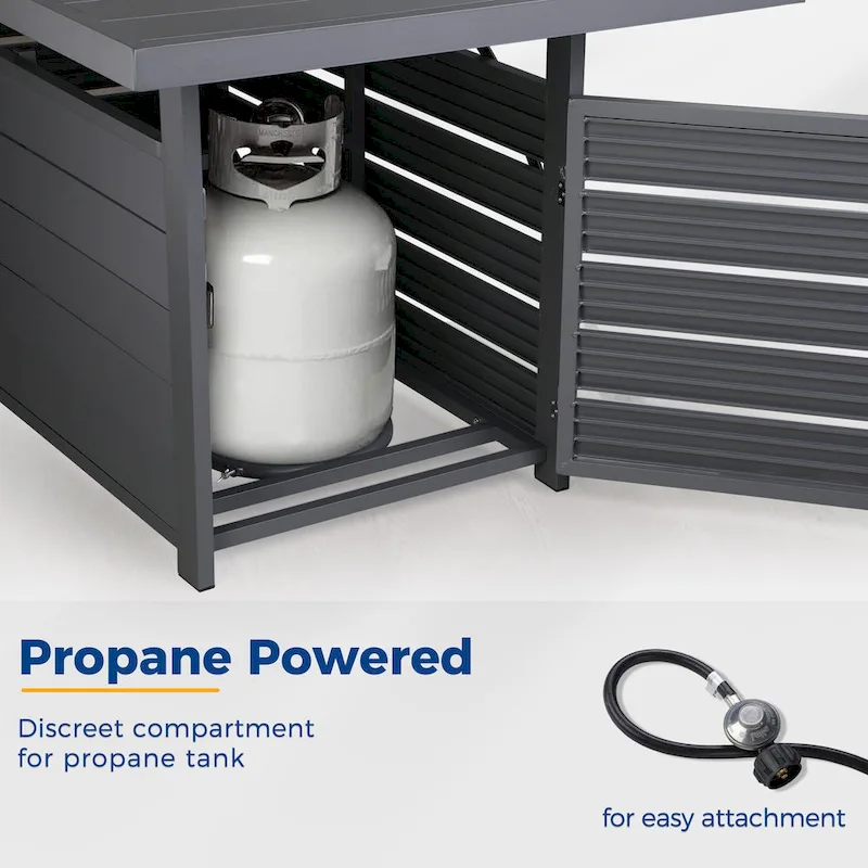 4 Pcs Patio Conversation Set with Propane Firepit