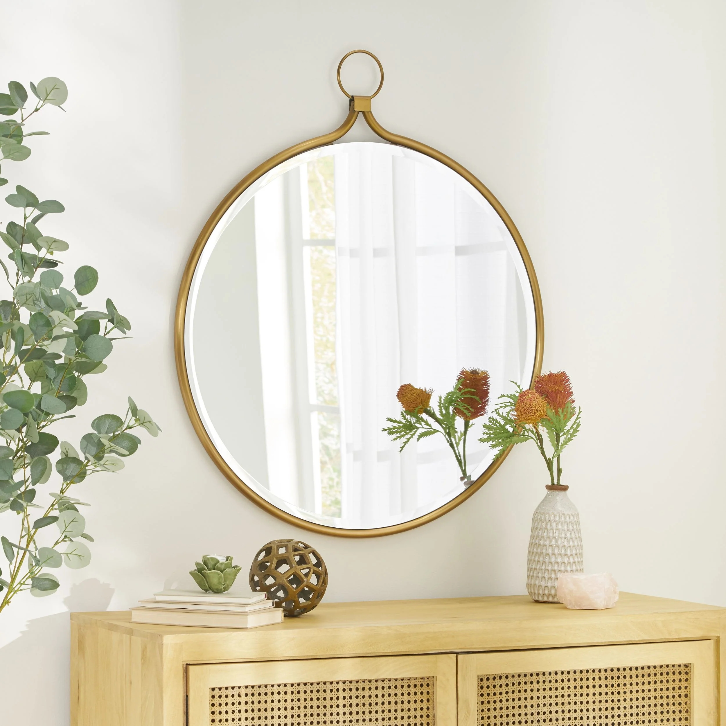 Contemporary Round Wall Mirror - NH355313