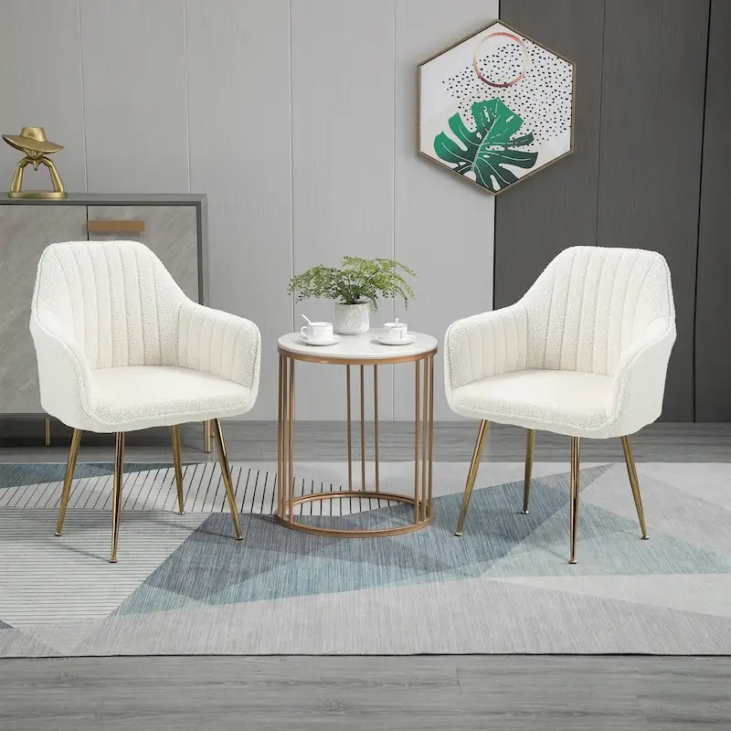 AVAWING Accent Arm Chairs Set of 2 Upholstered Velvet Dining Chairs