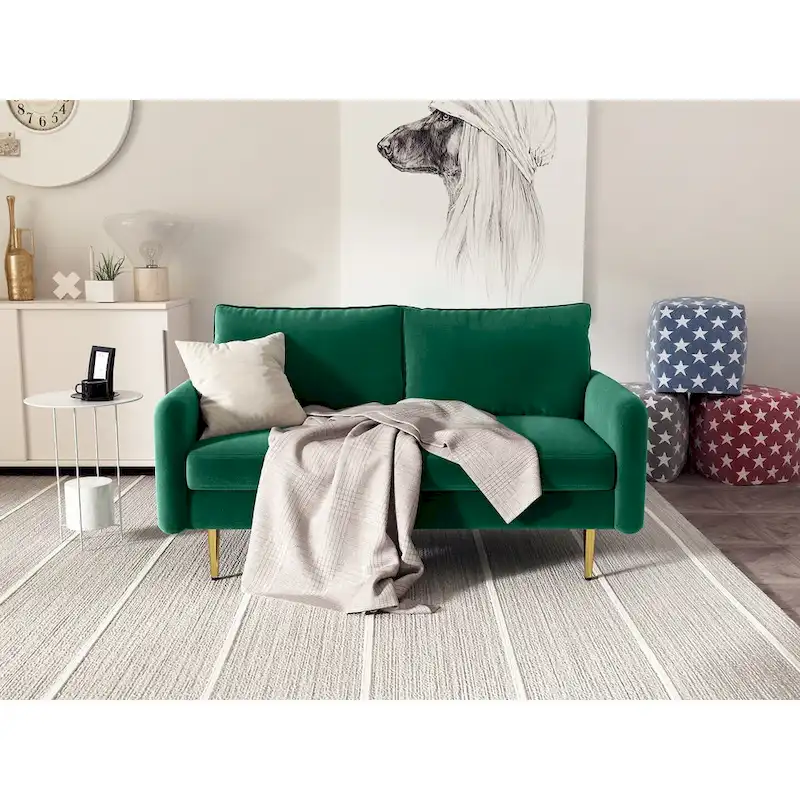 58 Velvet Square Arm Loveseat