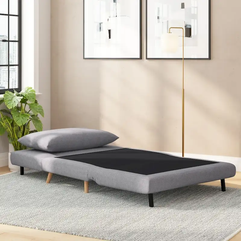 Foldable Sleep Chair with Hideaway Legs and Backrest Pillow - 75.5D x 41W x 30H