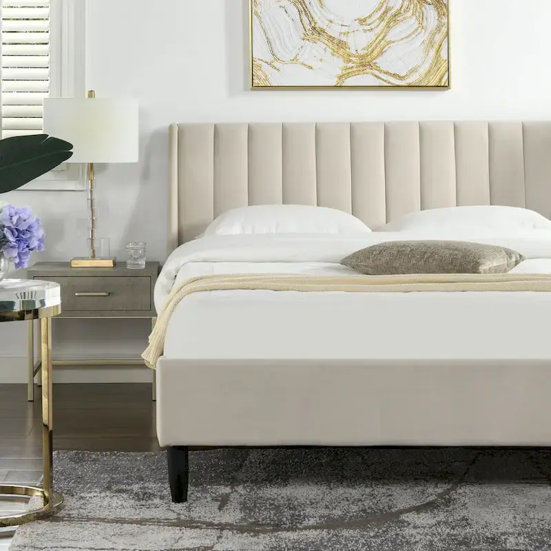 Aspen Vertical Tufted Upholstered Platform Bed