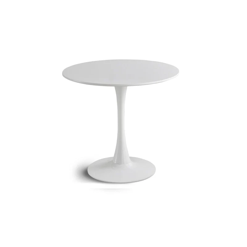 Round Dining table Modern kitchen table 31.5-inch tulip design with pedestal, medieval casual table seating 2 to 4 people