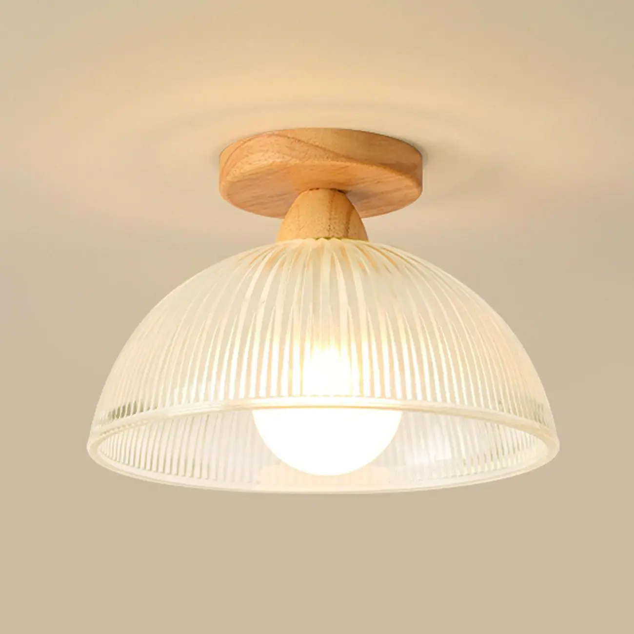 Elegant Glass LED Semi-Flush Ceiling Light for Living Room