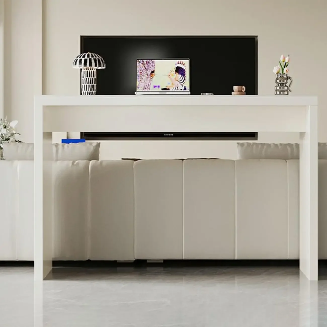 Modern White Stone Pine Wood Pedestal Bar Tables