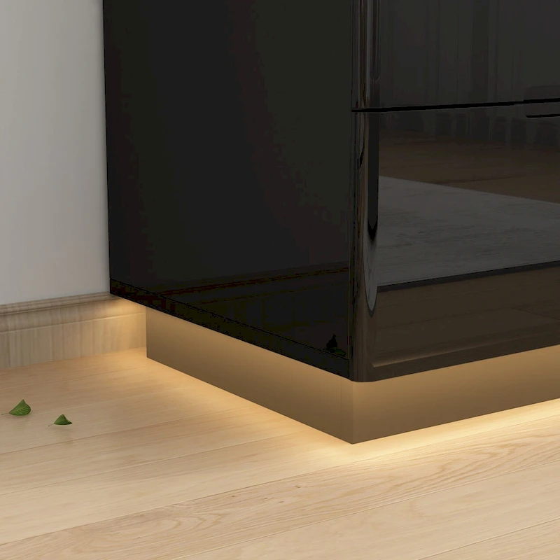 31.5 High Gloss Chest With Light Chest w/5 Drawers&Spacious Tabletop