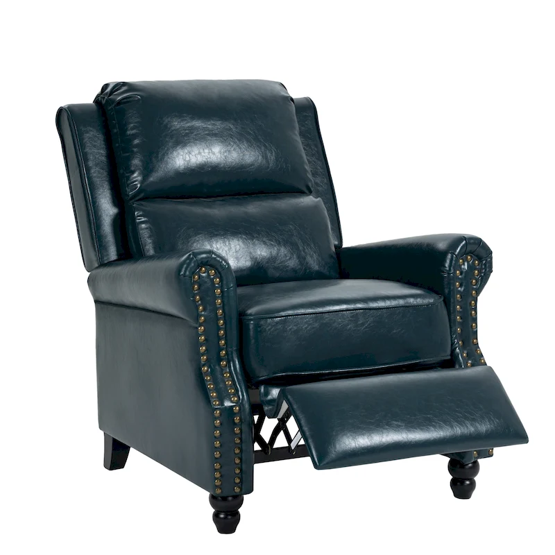 Manual Glider Pushback Recliner Chairs with Nailhead Trim