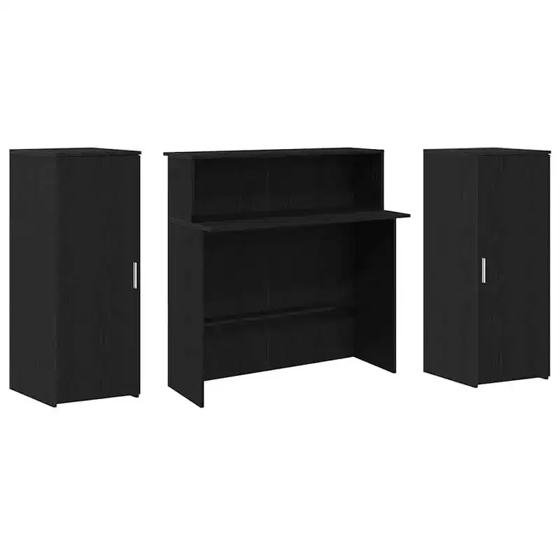 vidaXL Reception Desk Black Oak 70.9x19.7x40.7 Engineered Wood