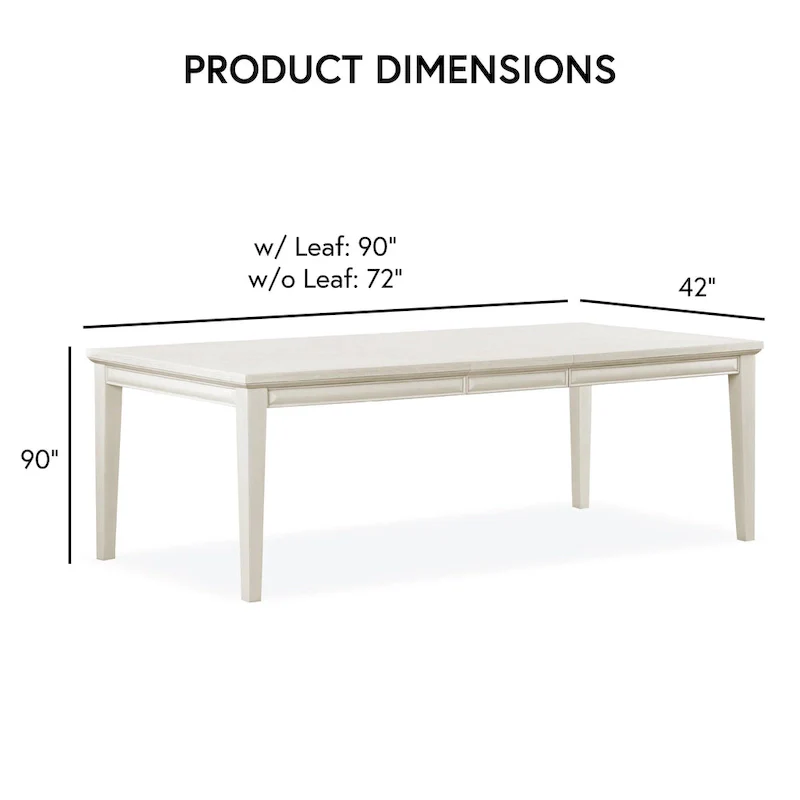 Modern 90-Inch Wood Extendable Dining Table with 18-Inch Leaf