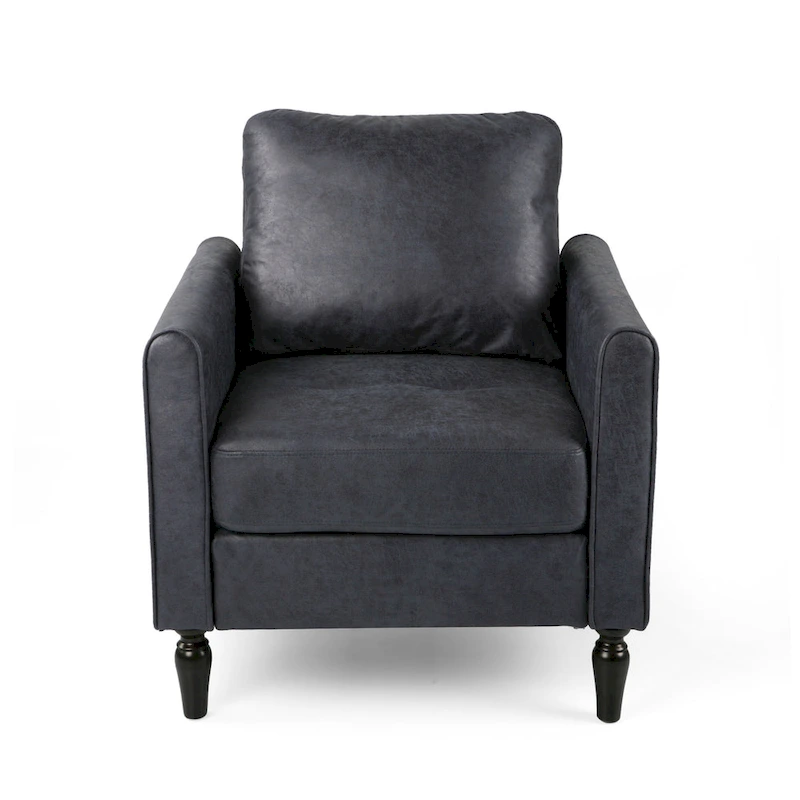 Modern 31 Microfiber Club Chair with Tapered Legs and Thick Seat Cushions