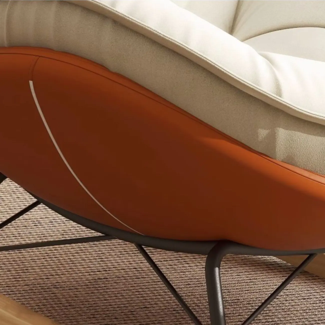 Upholstered Flared Arm Rocking Chair with Optional Ottoman