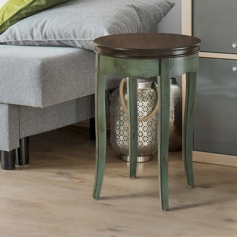 Lira Transitional White 18-inch Round Side Table by Furniture of America