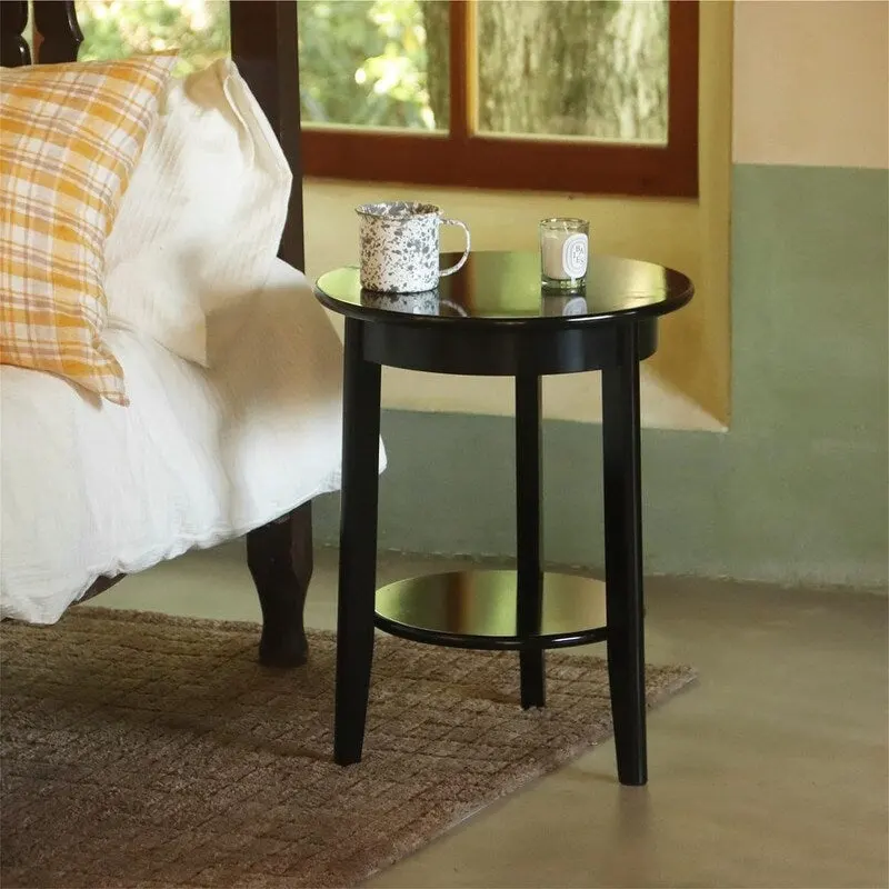 2-Tier End Table Wooden Side Table - 15.35D x 15.35W x 19.69H